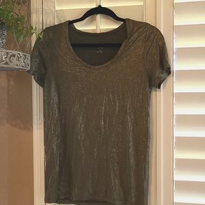 Gold Metallic/shimmery scoop neck t-shirt, size small, A New Day by Target